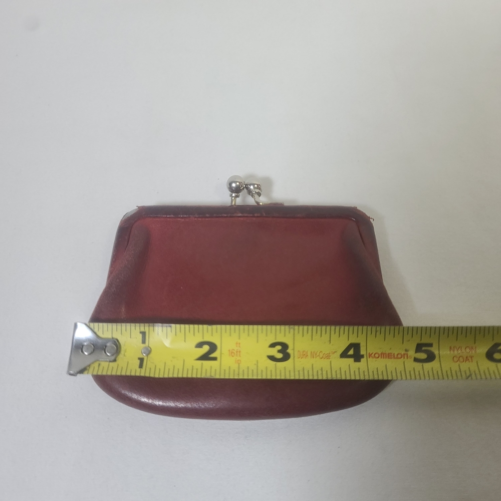 RARE Vintage Coach Kisslock Coin Change Purse Wallet Red Leather No. 7155 - Picture 10 of 10